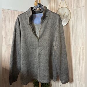 Weatherproof Men's Charcoal Herringbone 1/4 Zip-Up Sweater